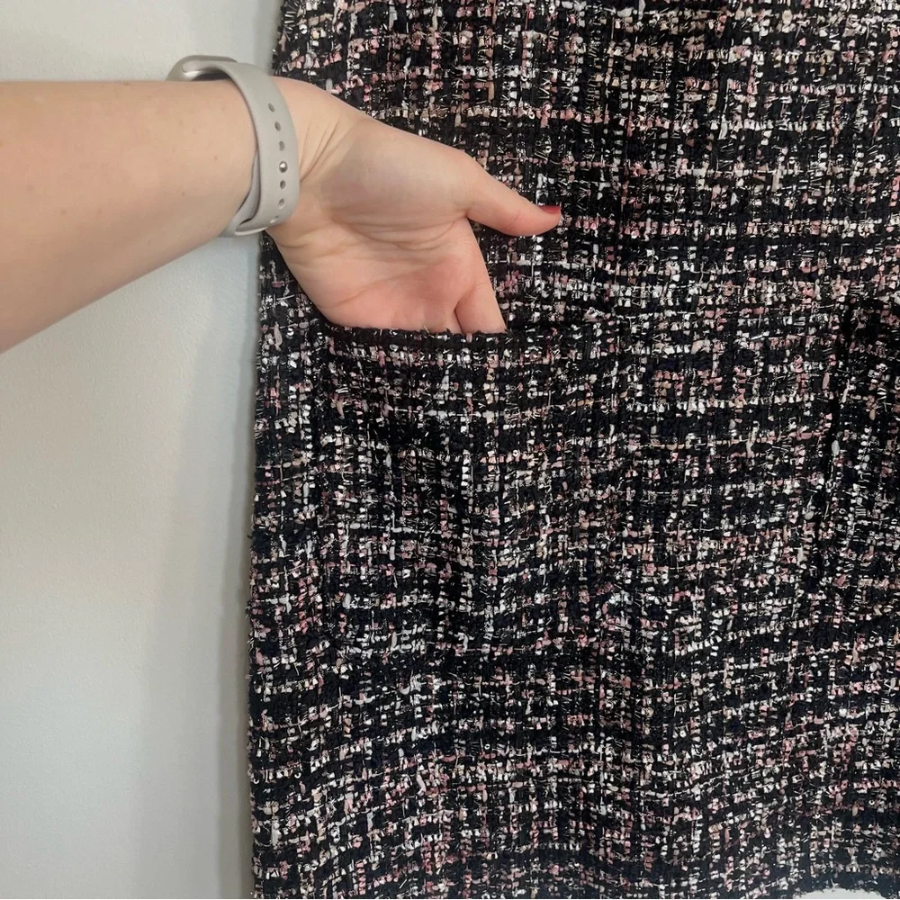 Pink Sparkly Tweed Mini Dress - Picture 3 of 6